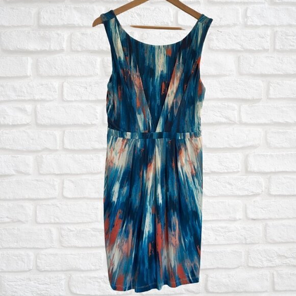 TART Orange and Blue Dress Watercolor Tie Dye - Picture 1 of 3